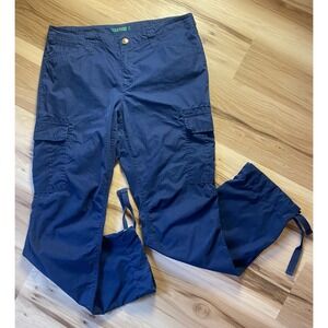 Lauren Ralph Lauren Womens Navy Blue Cargo Pants Adjustable Hem Straight Leg 10